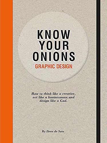 Book cover: "Know Your Onions" – graphic design guide, orange and white.