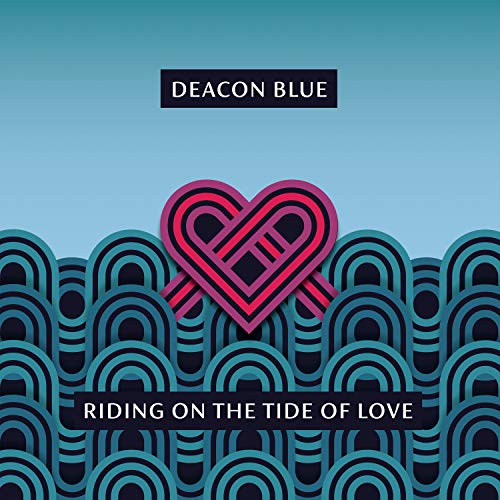 Deacon Blue album cover with heart design and wave pattern on blue background.