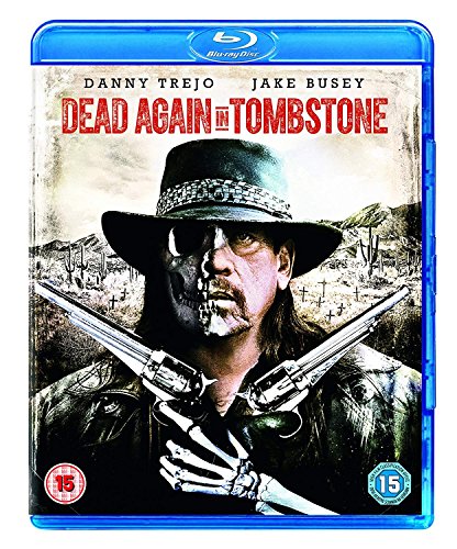 Blu-ray cover art featuring Danny Trejo with a skull face holding two revolvers.