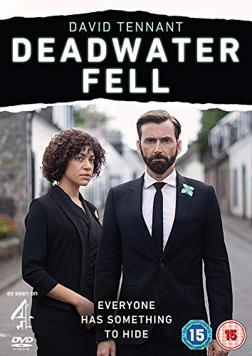 “Deadwater Fell” DVD cover featuring David Tennant and Cush Jumbo in a street scene.