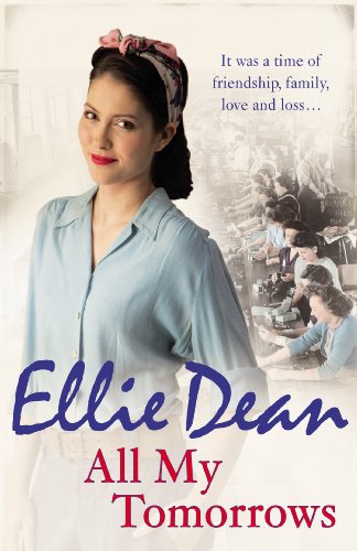 Book cover: woman in vintage clothing, faded factory workers background.