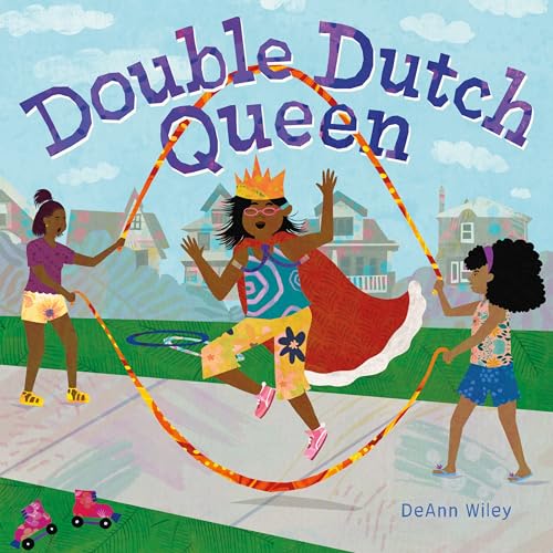 Illustration of a girl jumping double dutch with two friends.