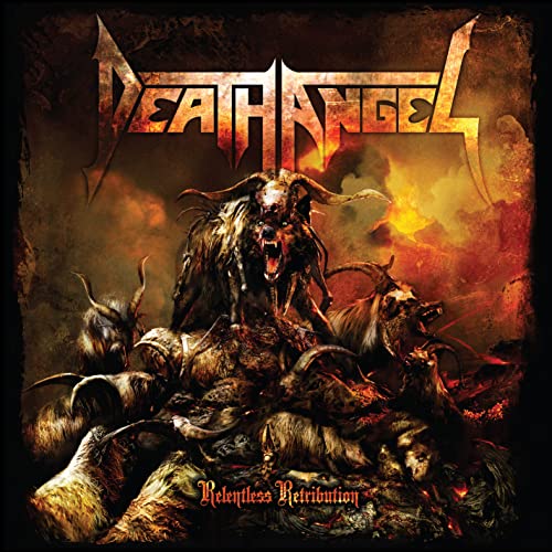 Death Angel album cover: a snarling wolf amidst a fiery, chaotic scene.