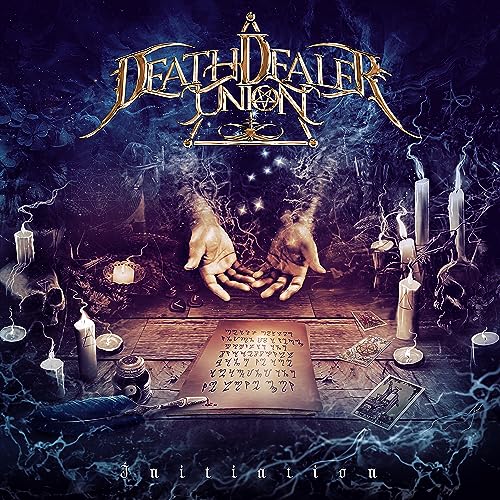 Album cover for Death Dealer Union’s “Initiation” featuring hands and candles.