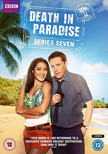 “Death In Paradise” Series 7 DVD cover with cast members and beach scene.