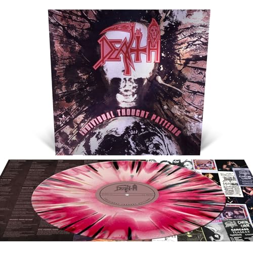 Death’s “Individual Thought Patterns” vinyl record with marbled pink and black disc.