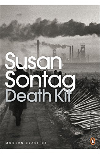Book cover: "Death Kit" by Susan Sontag, with industrial landscape backdrop.