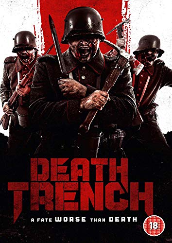 Death Trench" DVD cover featuring zombie-like soldiers in World War I helmets.