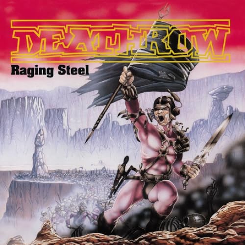 Album cover art featuring a warrior holding a flag and sword before an army.