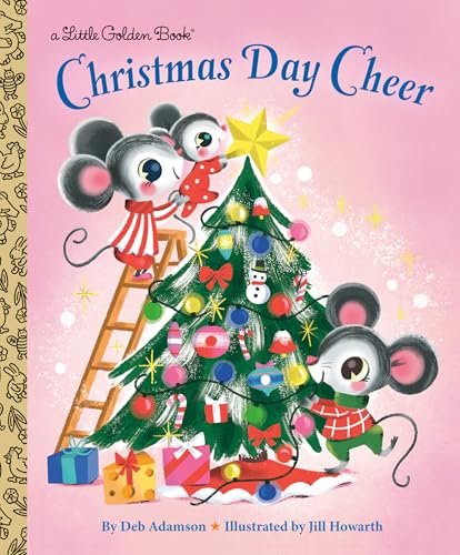 Children’s book cover depicting mice decorating a Christmas tree.