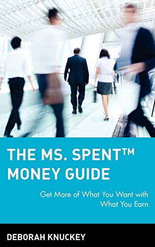 Book cover: "The Ms. Spent Money Guide" with blurred figures walking.