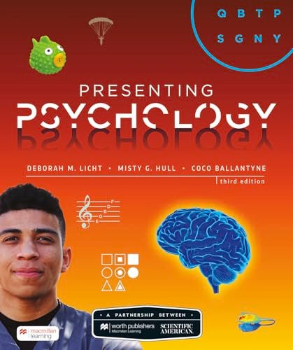 Book cover for "Presenting Psychology" with brain, face, and abstract graphics.