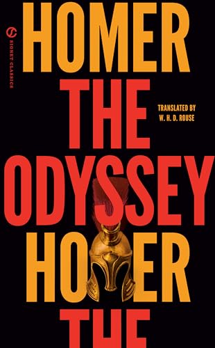 Book cover of "The Odyssey" featuring a golden Greek helmet.