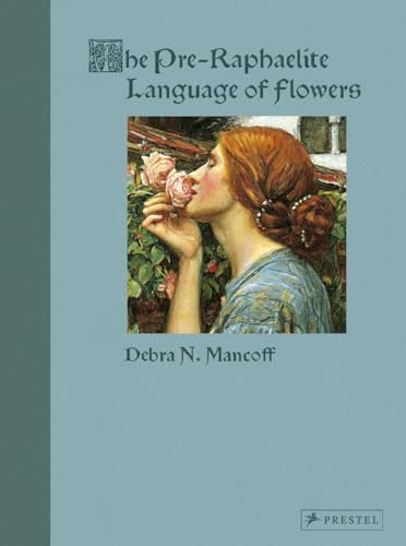 Book cover featuring a woman with flowers, titled "The Pre-Raphaelite Language of Flowers.