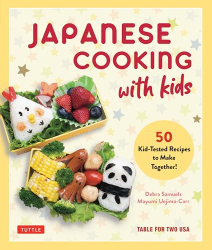 Cookbook cover featuring colorful, kid-friendly Japanese food creations.