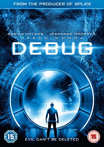 DVD cover for "Debug" featuring a man in a futuristic tunnel.