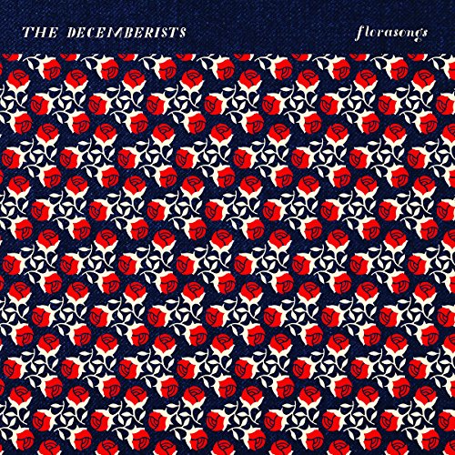 Album cover for The Decemberists’ “Florasongs” featuring a red and white floral pattern.