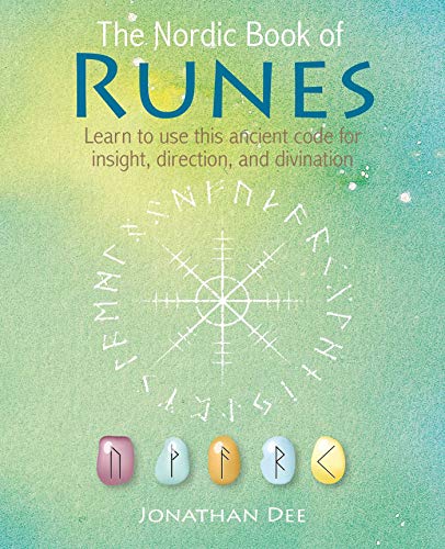 Book cover featuring runes and a circular design on a teal background.