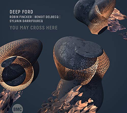 CD cover for Deep Ford’s “You May Cross Here” with abstract stone forms.