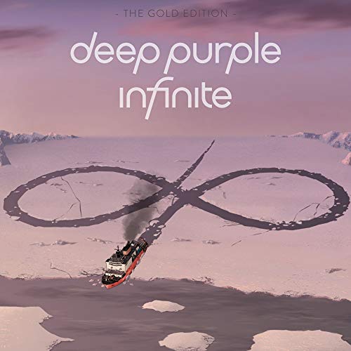 Deep Purpleās āinFiniteā Gold Edition album cover with a ship and infinity symbol.