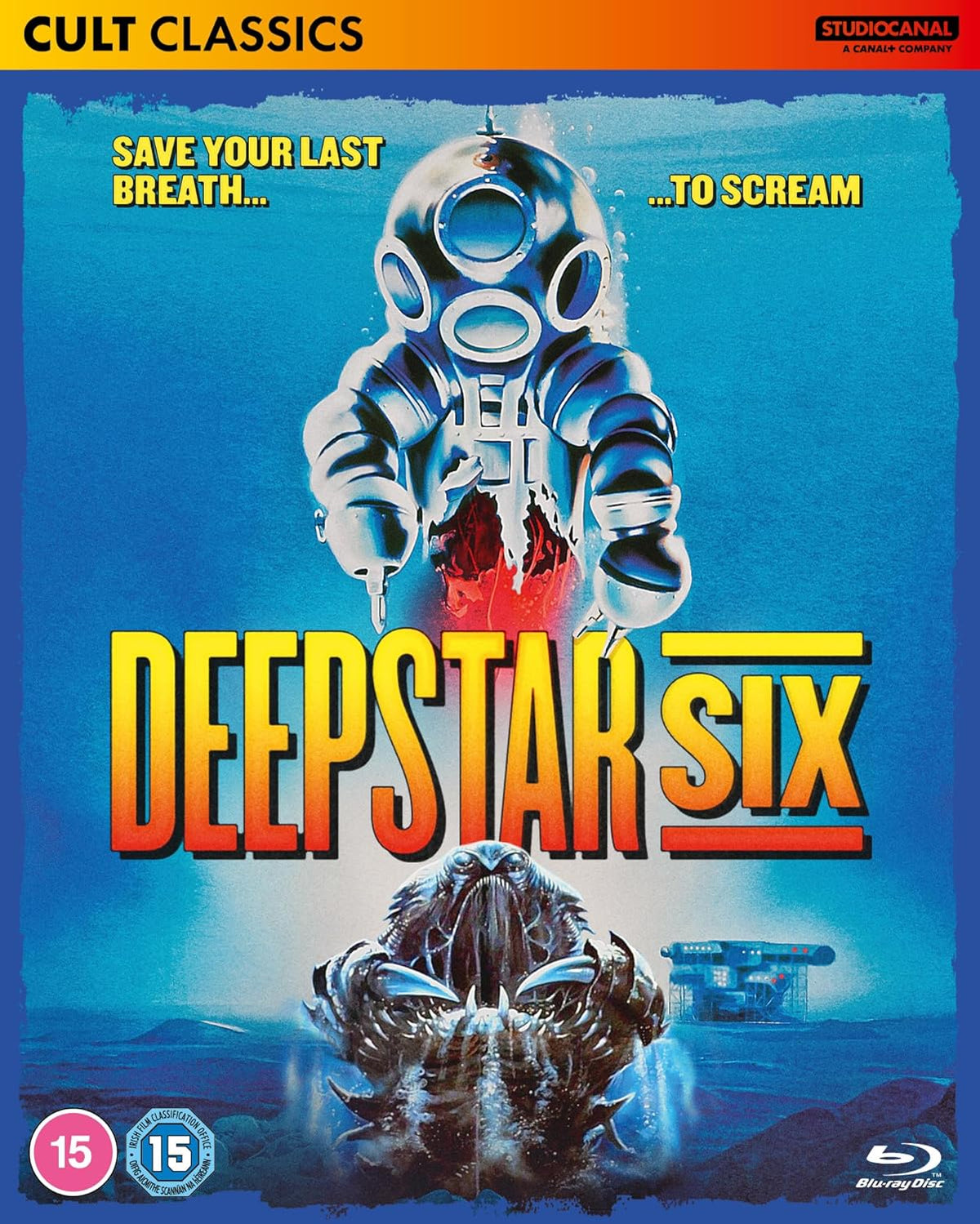 Deepstar Six Blu-ray cover featuring a diver and underwater vehicle.