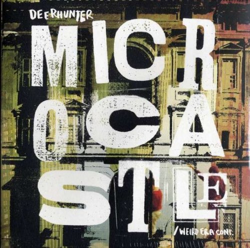 Deerhunter āMicrocastleā vinyl record cover with layered building imagery.