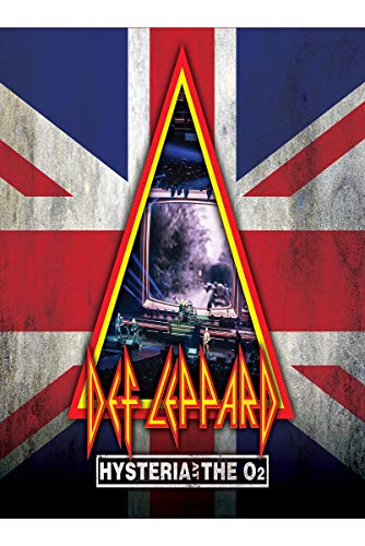 Def Leppard “Hysteria at the O2” DVD cover with Union Jack background.