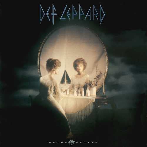 Def Leppard “Retro Active” vinyl album cover with a vintage portrait.