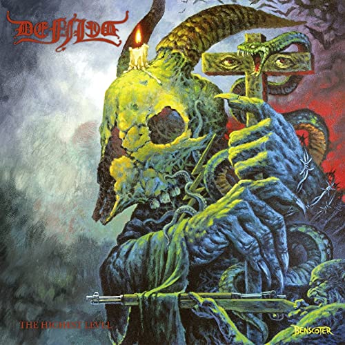 Dark album cover featuring a skull, snake, cross, and candle.