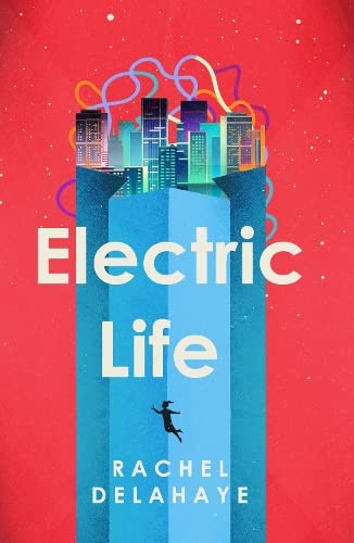Book cover showing a silhouette falling toward a city skyline against a red background.