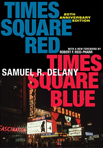 Book cover with bold text and a blurred Times Square nighttime scene.