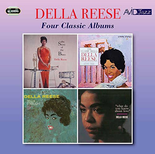 "Della Reese 2-CD compilation cover featuring four classic album covers on purple background."