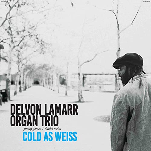 Album cover for Delvon Lamarr Organ Trio’s “Cold As Weiss,” featuring a man’s back.