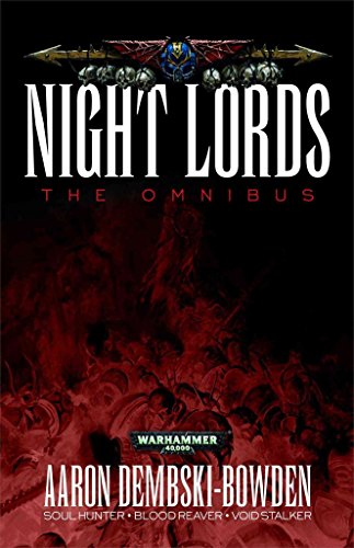 Book cover for Night Lords: The Omnibus featuring a dark, red-toned battlefield scene.