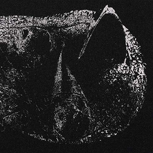 Black and white abstract image of a distorted, monstrous head.