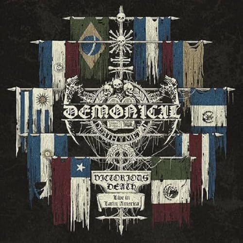 CD cover with ornate skull imagery, flags, and the band name "Demonical".