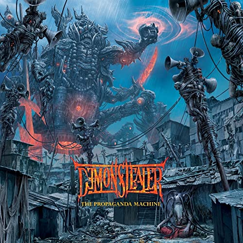 Dark fantasy album cover featuring a monstrous, mechanical demon figure.