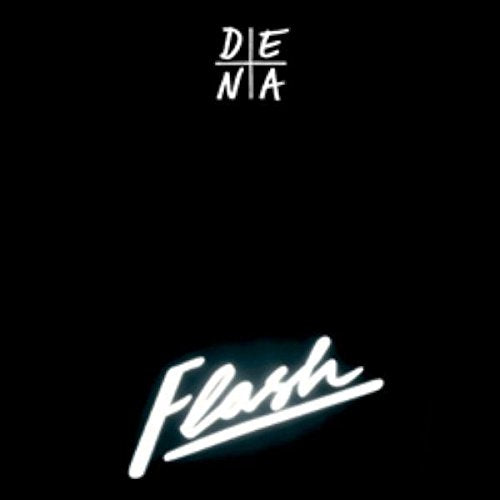 Black CD cover with white text reading "Dena - Flash".