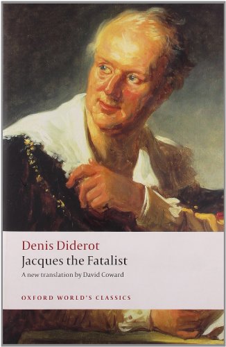 Book cover: portrait of a man in 18th-century clothing, “Jacques the Fatalist.”