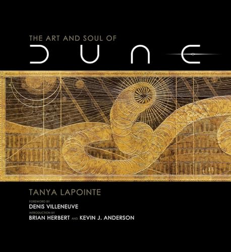 Book cover for The Art and Soul of Dune featuring a golden sandworm illustration.