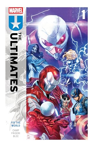 Comic book cover featuring masked superheroes with energy effects.