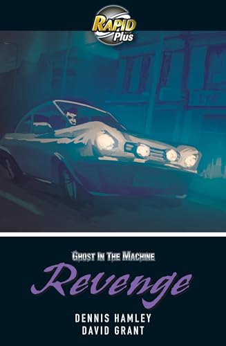 Book cover: car with driver, title "Revenge" in purple script.