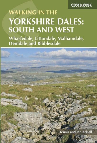 Book cover: Yorkshire Dales walking guide with a rocky hillside landscape.