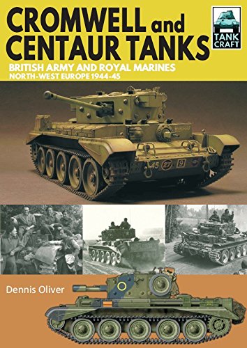 Book cover featuring Cromwell and Centaur tanks from WWII, with historical photos.