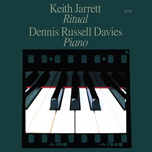Album cover with piano keys on a gray background, titled "Keith Jarrett - Ritual".