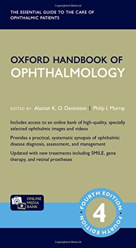 Cover of the fourth edition "Oxford Handbook of Ophthalmology" textbook.