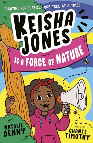 Book cover illustration of a girl holding a megaphone next to a tree.