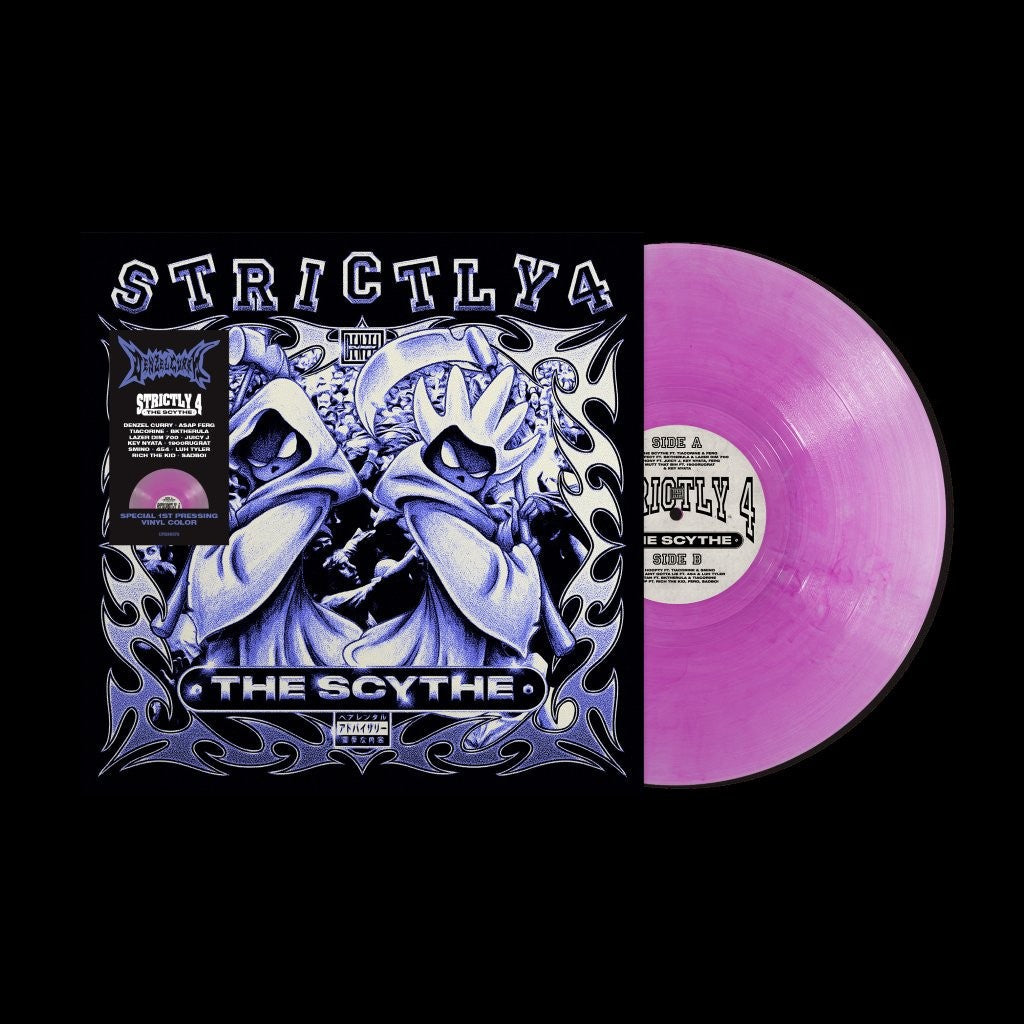 Violet vinyl record of Denzel Curry’s “Strictly 4 The Scythe” album cover.