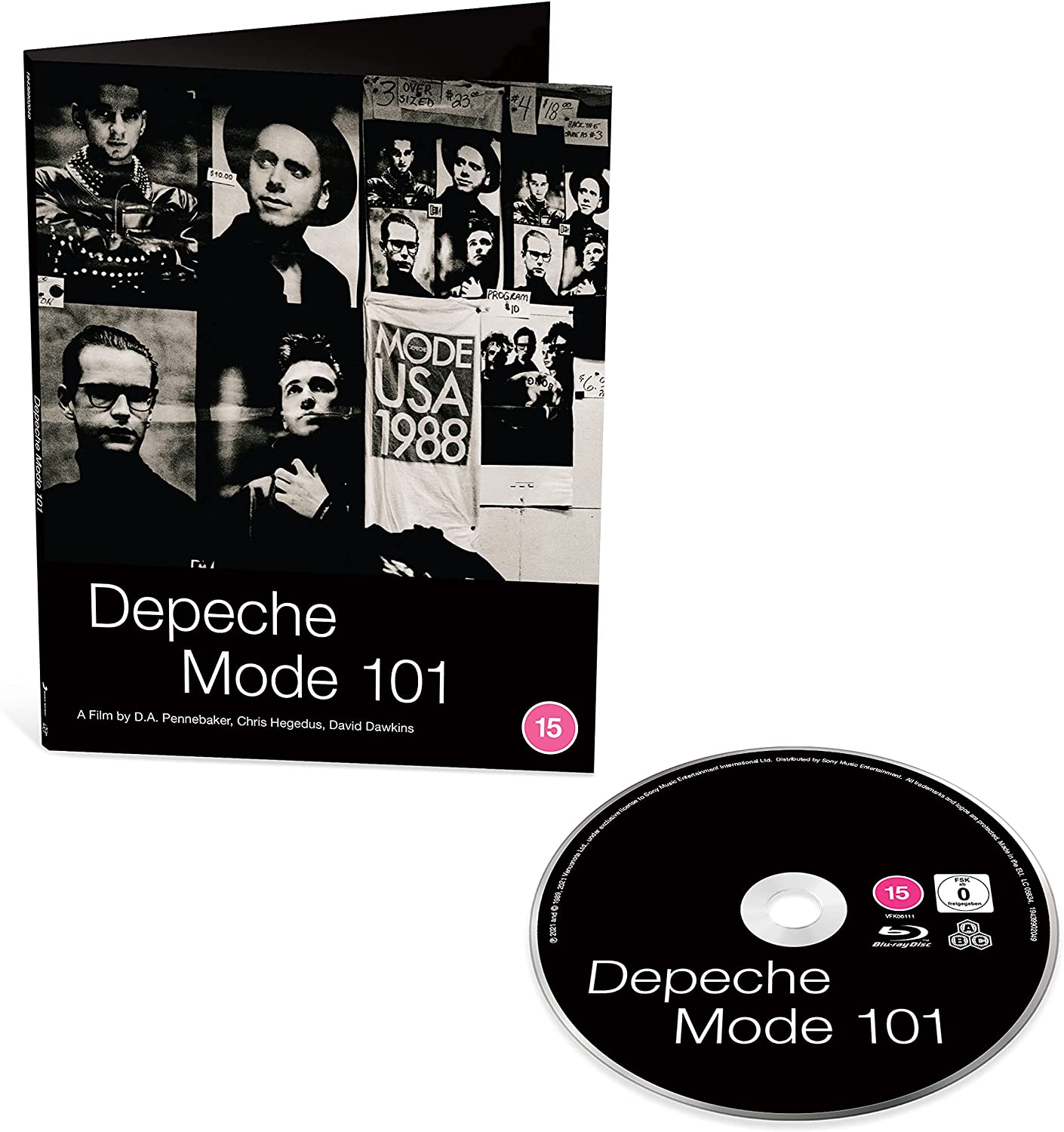 Depeche Mode 101 Blu-ray case with two discs, featuring band members’ portraits.