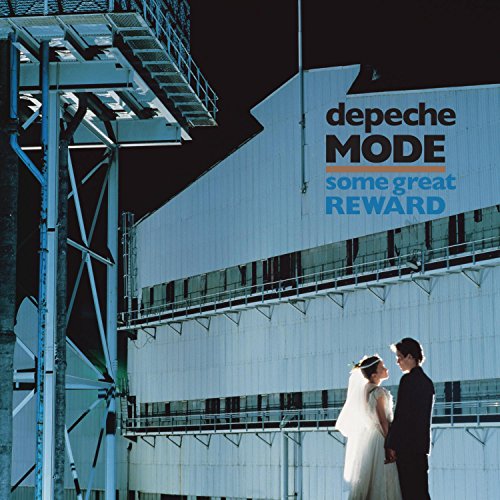Depeche Mode album cover: couple in wedding attire before industrial structure.